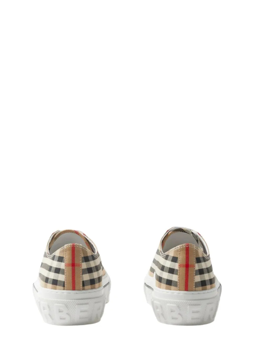 Burberry Check Cotton Sneakers in Archive Beige