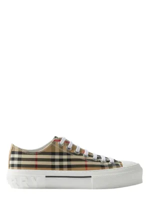 Burberry Check Cotton Sneakers in Archive Beige