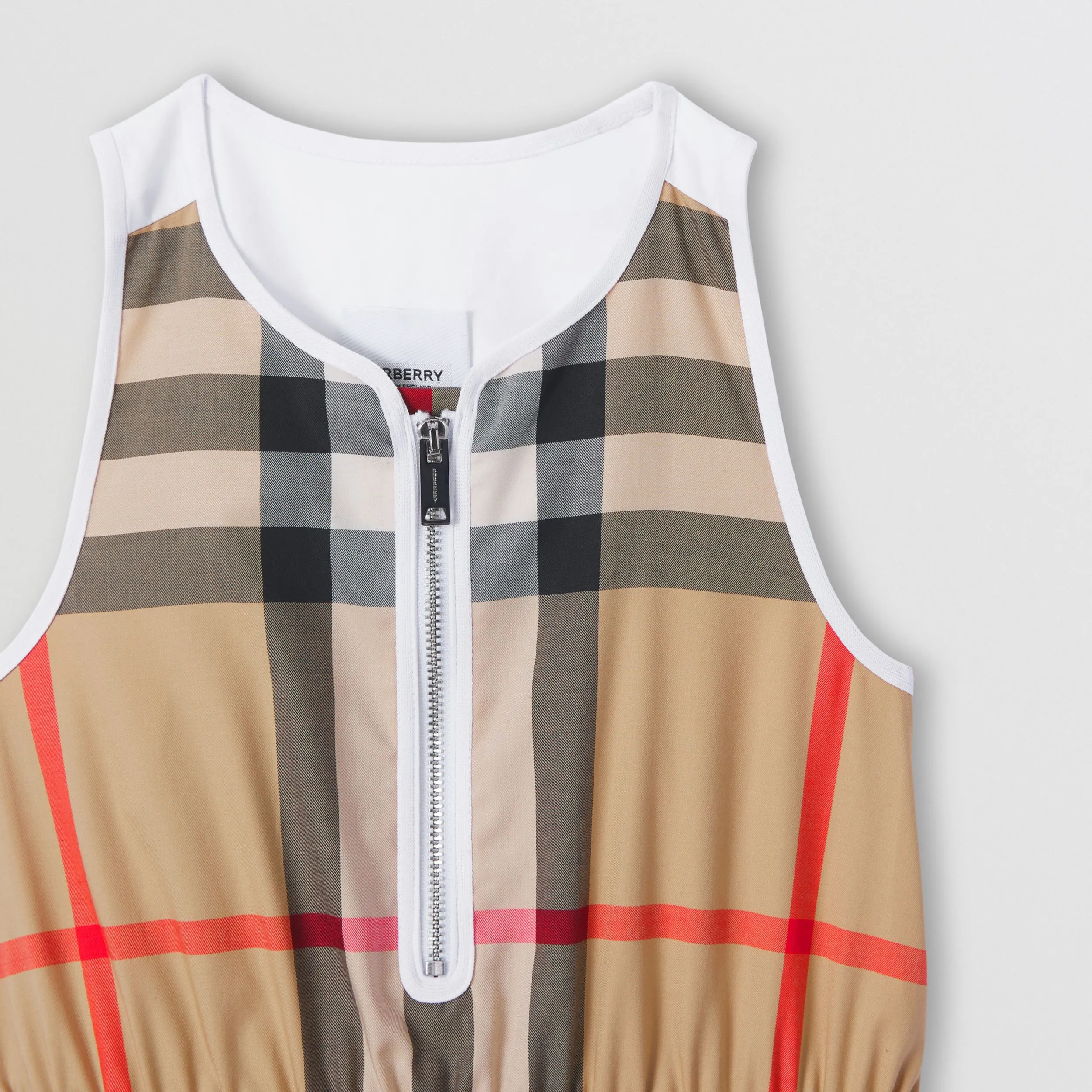 Burberry Sleeveless Check Stretch Cotton Dress