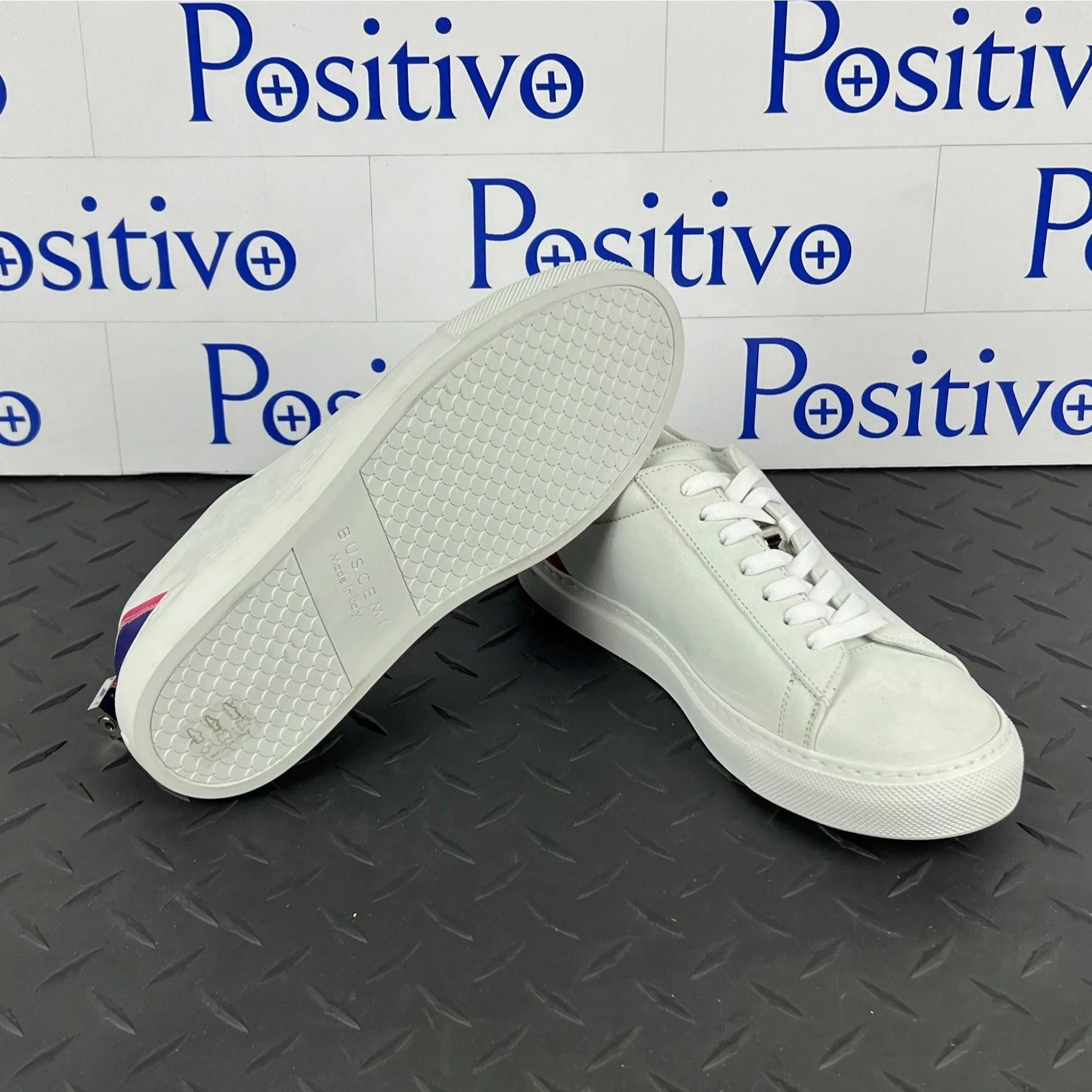 Buscemi Women's Tennis Lock Purple Trio Leather Sneakers SAMPLE