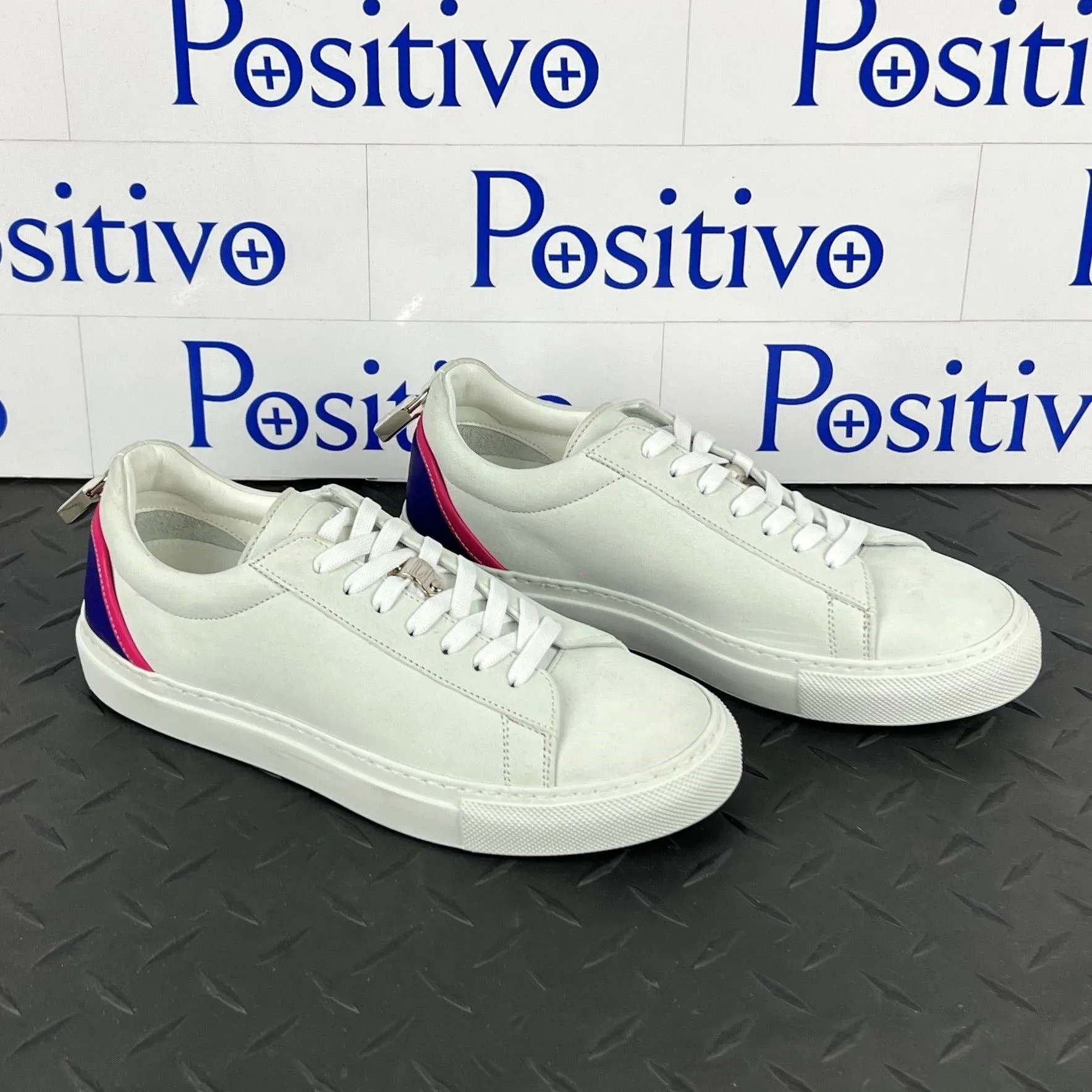Buscemi Women's Tennis Lock Purple Trio Leather Sneakers SAMPLE