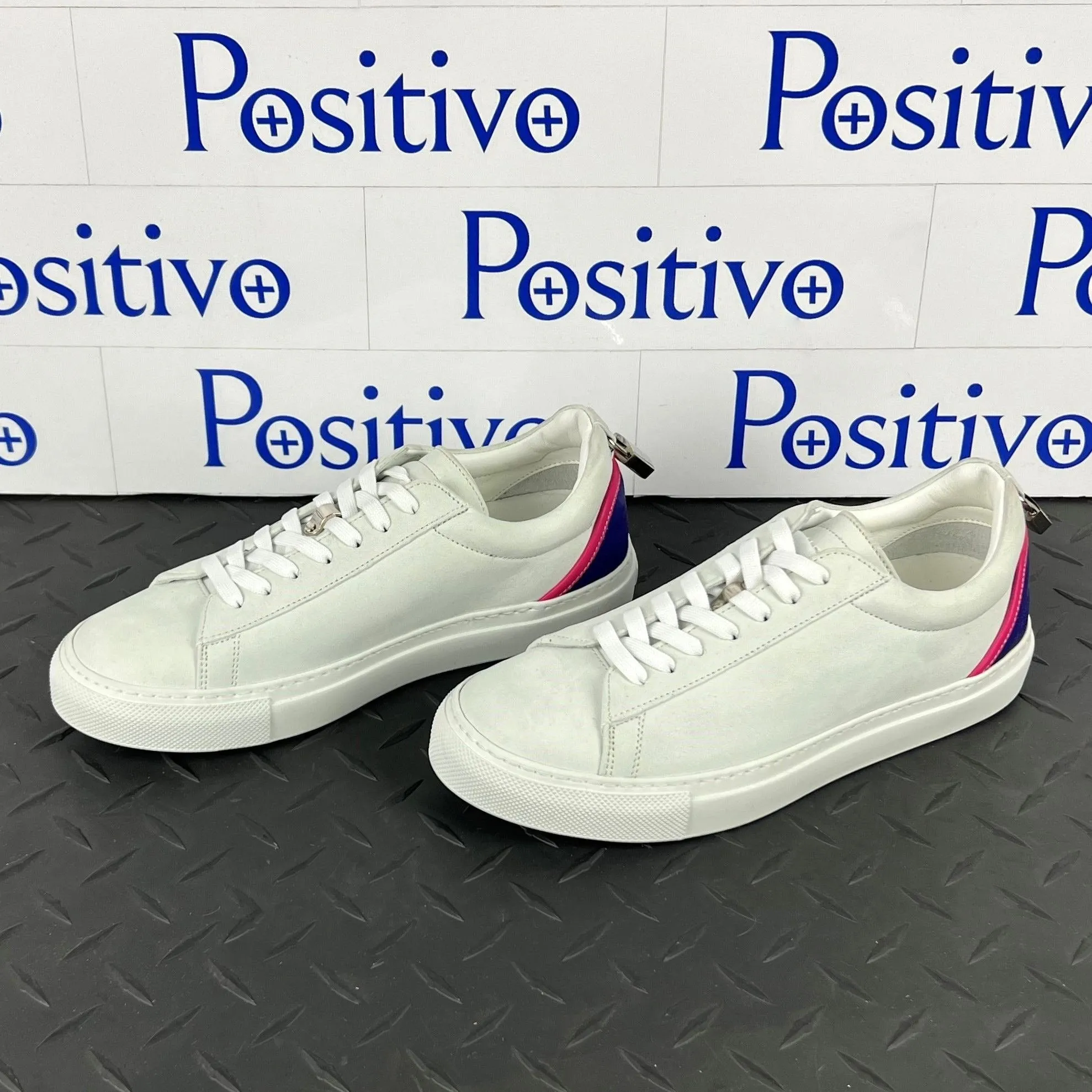 Buscemi Women's Tennis Lock Purple Trio Leather Sneakers SAMPLE