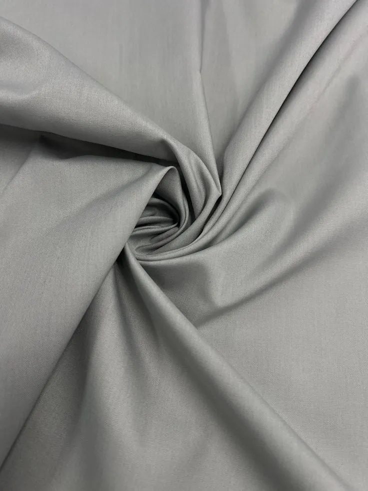 Buy Grey Pure Cotton Poplin Fabric