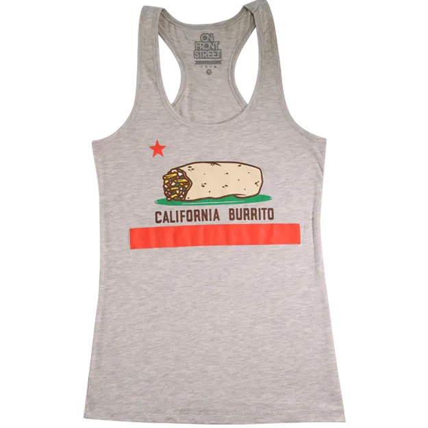 California Burrito Ladies Light Heather Racerback Tank