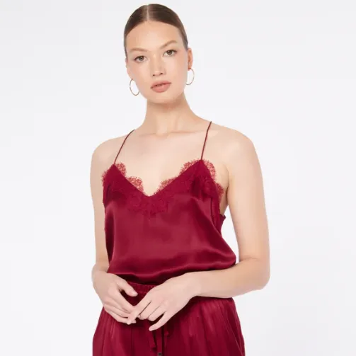 Cami NYC Racer Charmeuse Cami Mulled Wine