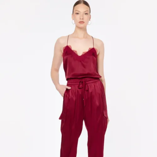 Cami NYC Racer Charmeuse Cami Mulled Wine