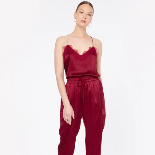 Cami NYC Racer Charmeuse Cami Mulled Wine