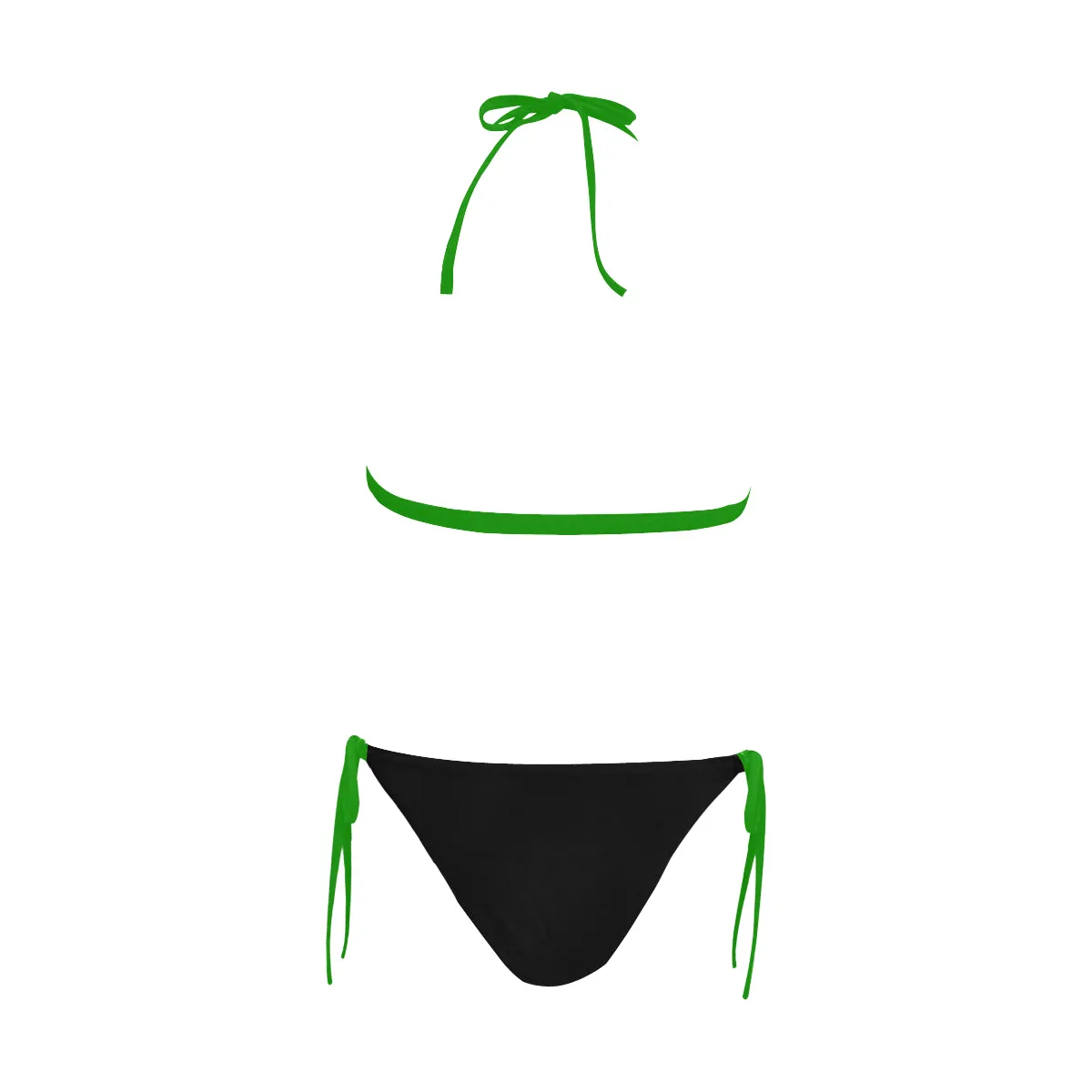 Cash Vision Front Buckle Halter Bikini - Black Green