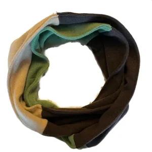 Cashmere Circle Scarf Green & Brown 204
