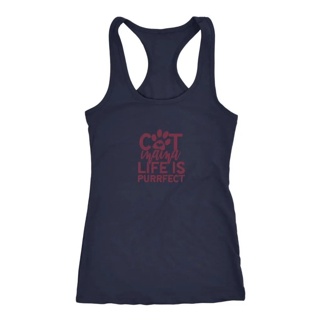 Cat Mama Life is Purrfect Racerback Tank