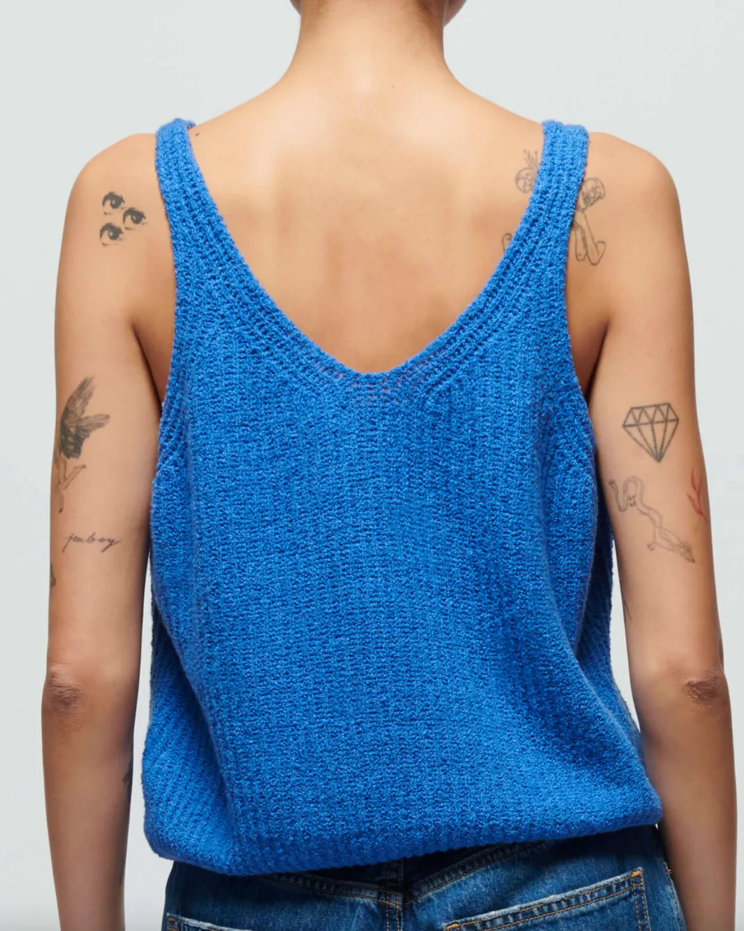 CECE SWEATER TANK IN PALACE BLUE