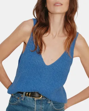 CECE SWEATER TANK IN PALACE BLUE