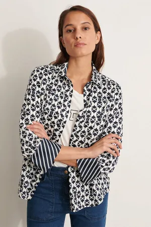 CESAME11 NAVY GRAPHIC PRINT SHIRT