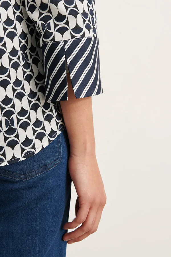 CESAME11 NAVY GRAPHIC PRINT SHIRT