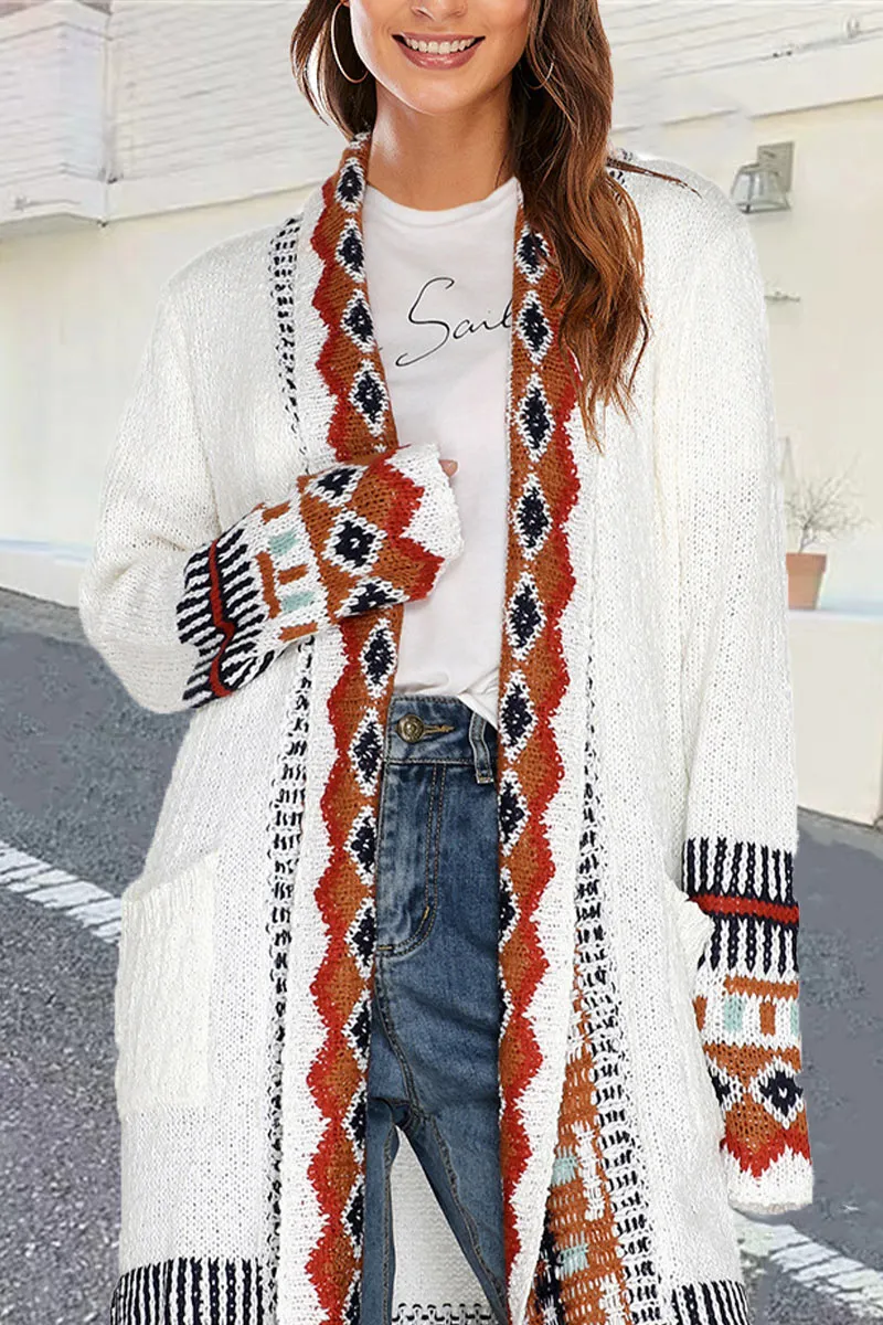 CF0368 Bohemian Tassels Cardigan