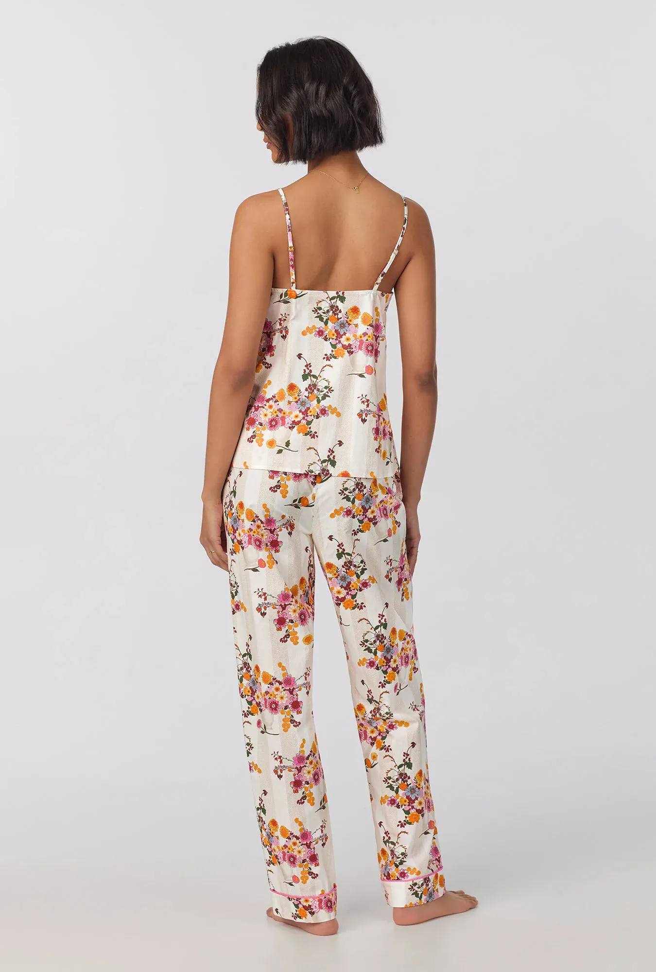 Chalet Cami Tank Woven Cotton Poplin Long PJ Set