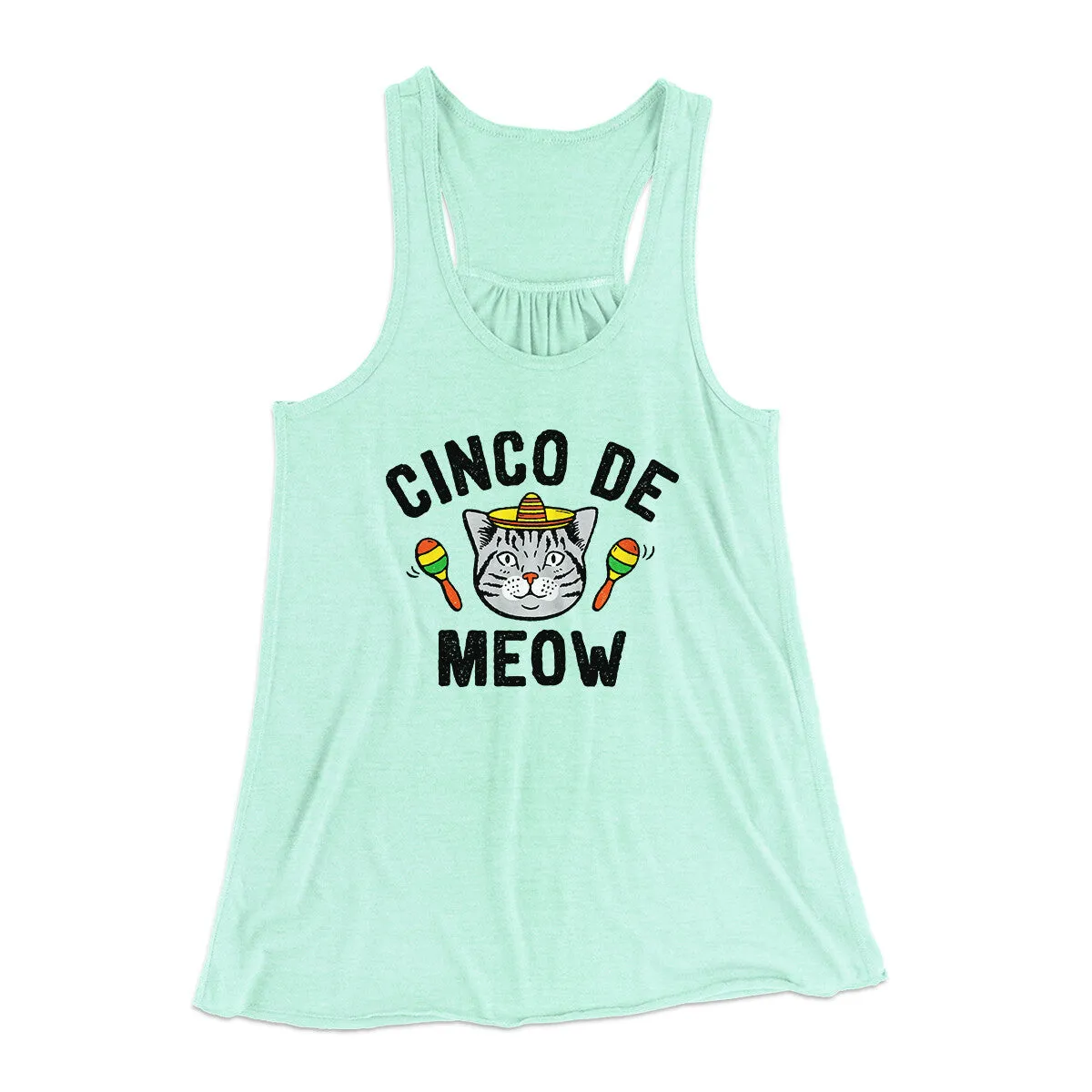 Cinco De Meow Women's Flowey Racerback Tank Top