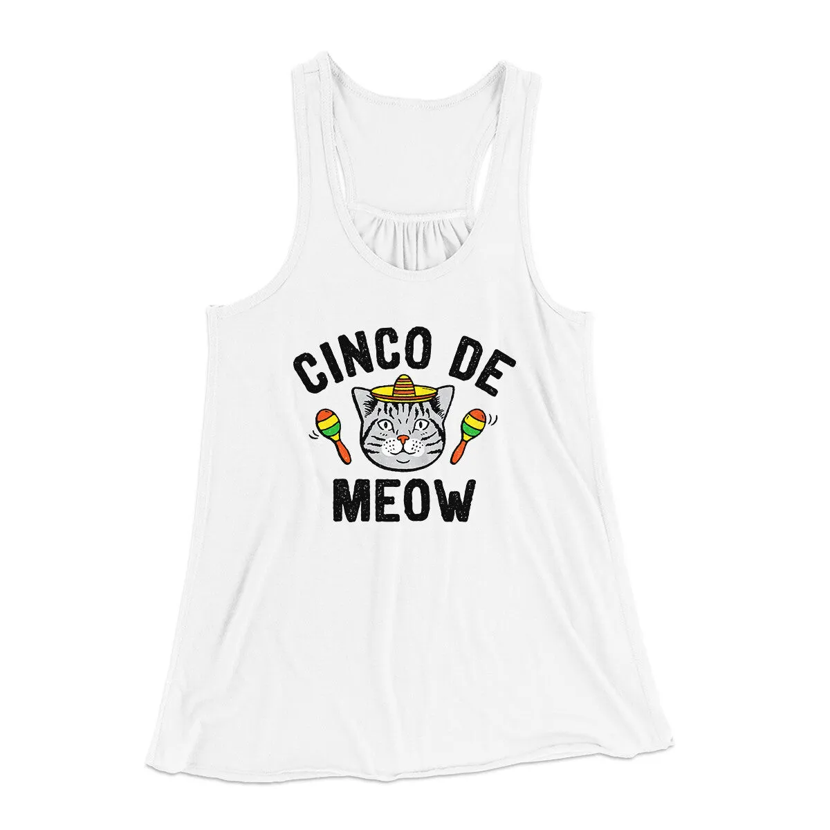 Cinco De Meow Women's Flowey Racerback Tank Top
