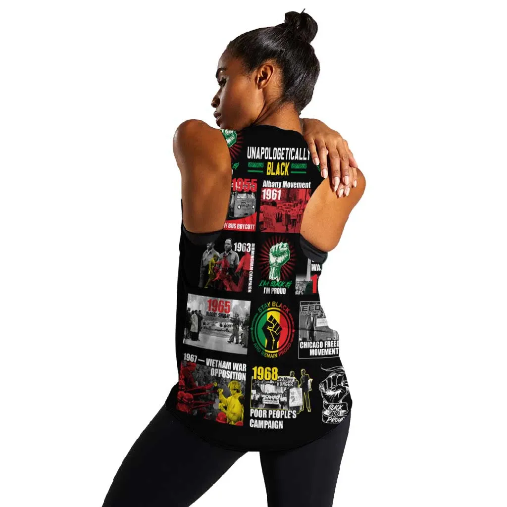 Civil Rights Movement Women Racerback Tank Poster Art Black Pride DT02
