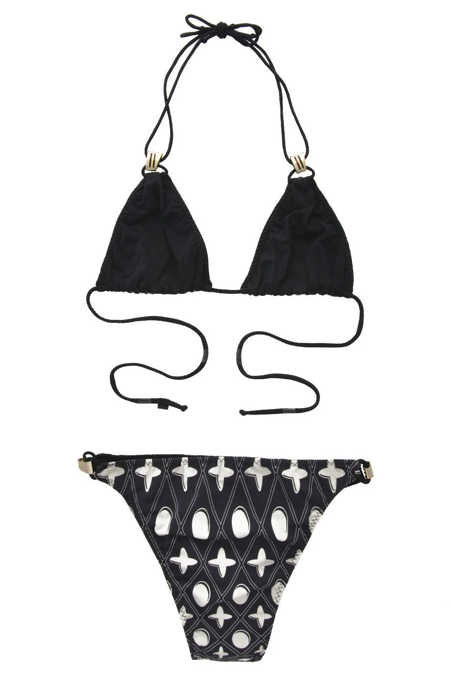 CLUBE BOSSA RETRO Dark Blue & White Triangle Bikini