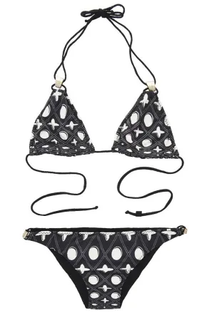 CLUBE BOSSA RETRO Dark Blue & White Triangle Bikini