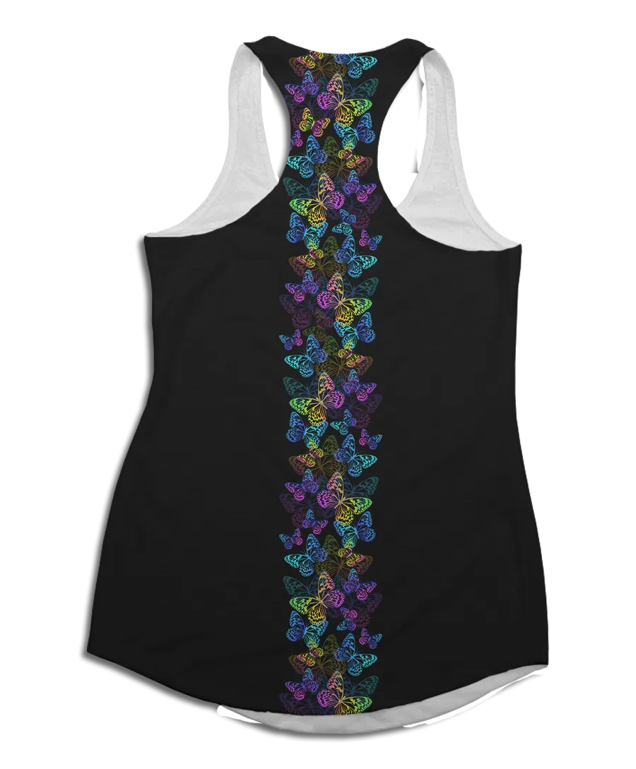 Colorful Butterflies Flowy Racerback Tank Top
