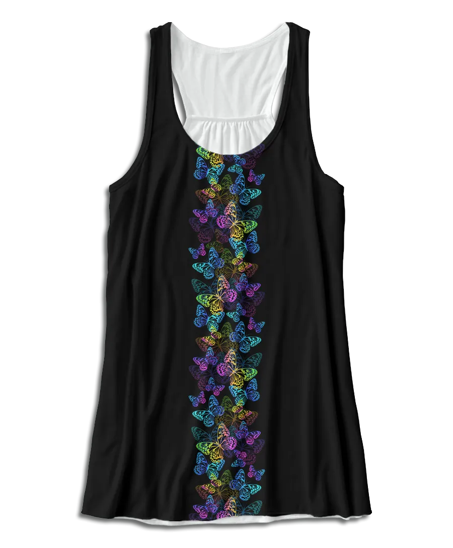 Colorful Butterflies Flowy Racerback Tank Top