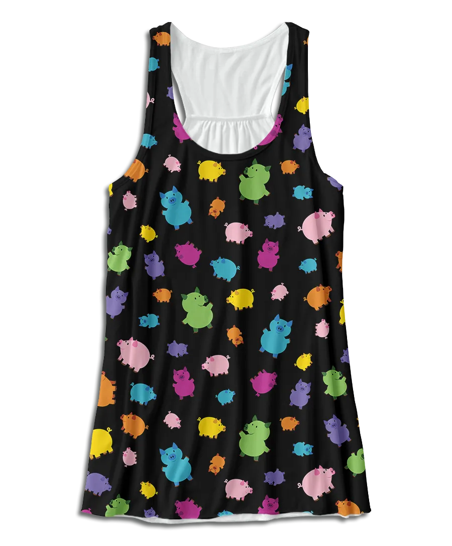 Colorful Pig Racerback Tank Top