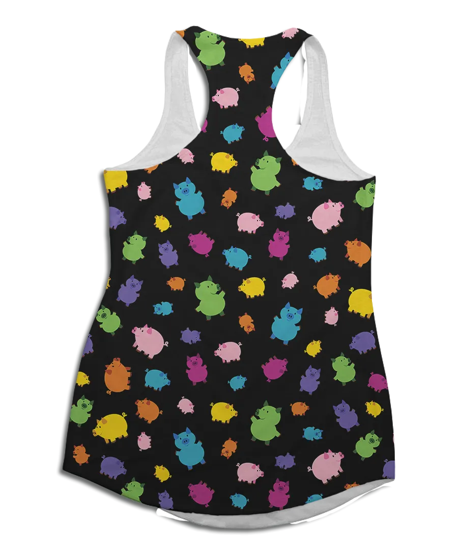 Colorful Pig Racerback Tank Top