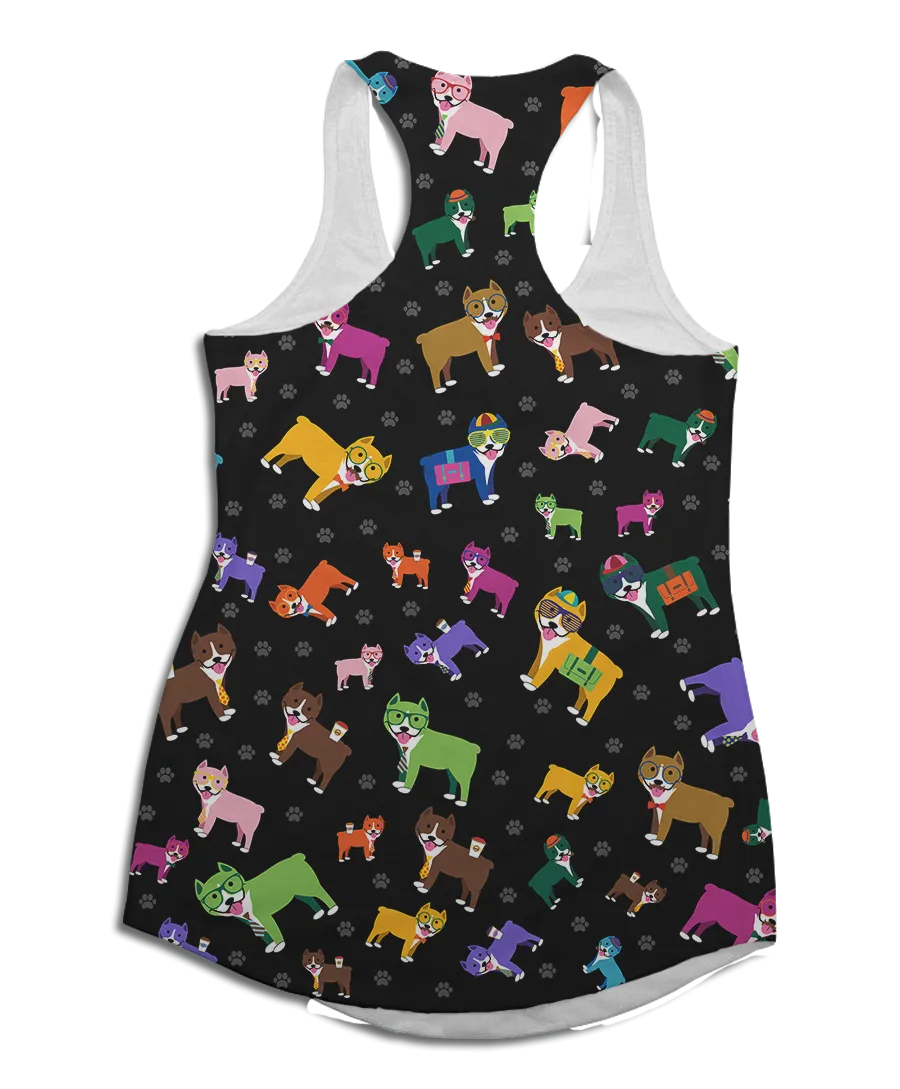 Colorful Pitbull Racerback Tank Top
