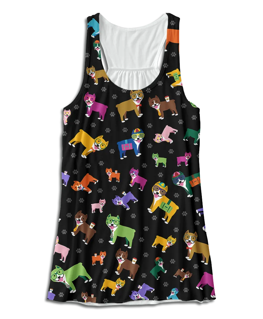 Colorful Pitbull Racerback Tank Top