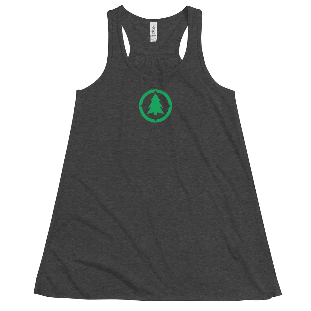 Compass Logo Flowy Racerback Tank - Green
