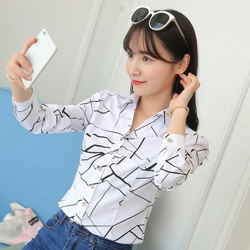 ContiNent 33 Women Tops And Blouses Office Lady Blouse Slim Shirts Women Blouses Plus Size Tops Casual Shirt Female Blusas