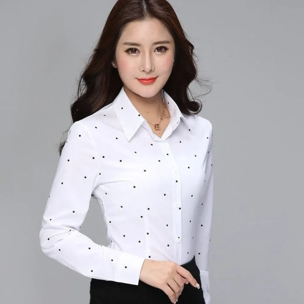 ContiNent 33 Women Tops And Blouses Office Lady Blouse Slim Shirts Women Blouses Plus Size Tops Casual Shirt Female Blusas