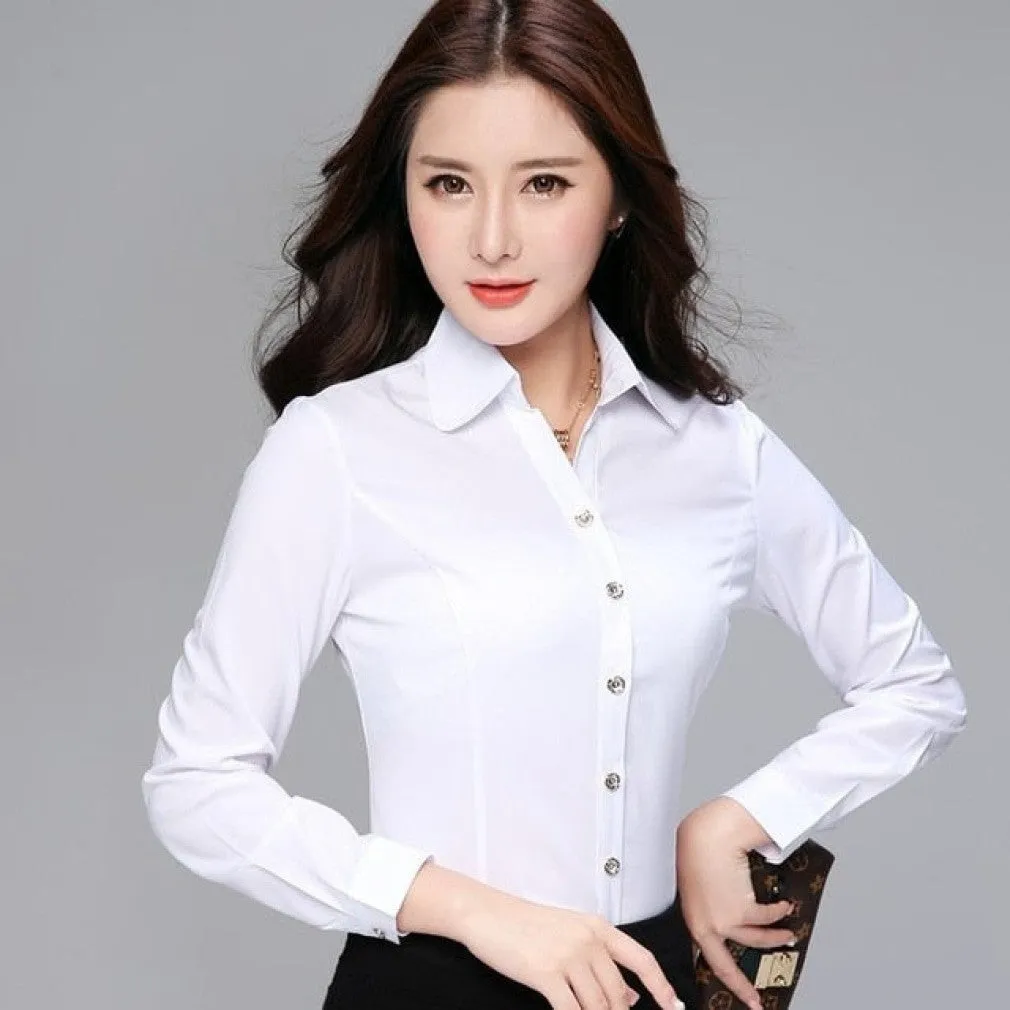 ContiNent 33 Women Tops And Blouses Office Lady Blouse Slim Shirts Women Blouses Plus Size Tops Casual Shirt Female Blusas