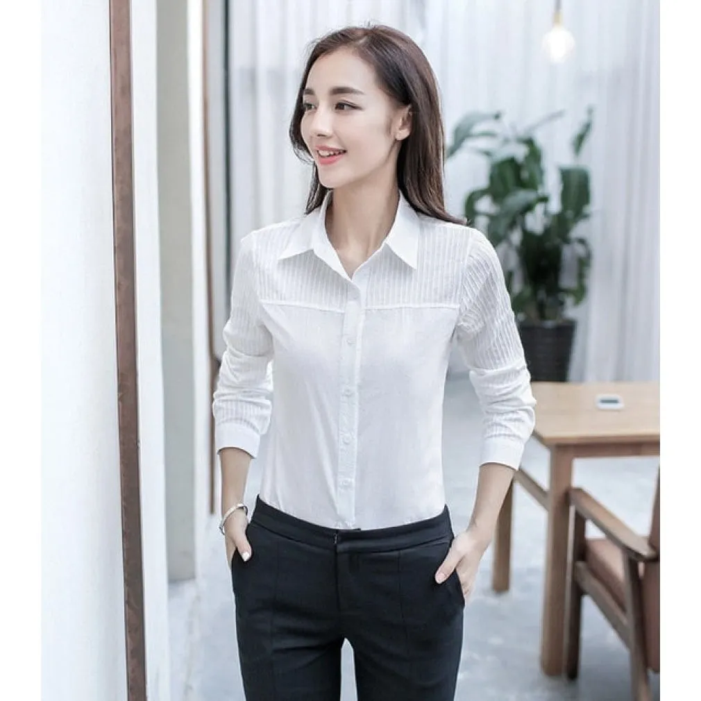 ContiNent 33 Women Tops And Blouses Office Lady Blouse Slim Shirts Women Blouses Plus Size Tops Casual Shirt Female Blusas