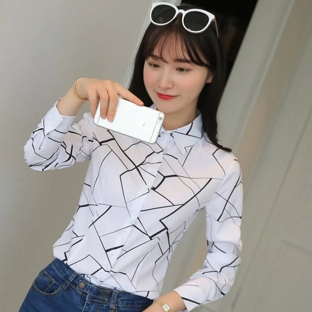 ContiNent 33 Women Tops And Blouses Office Lady Blouse Slim Shirts Women Blouses Plus Size Tops Casual Shirt Female Blusas
