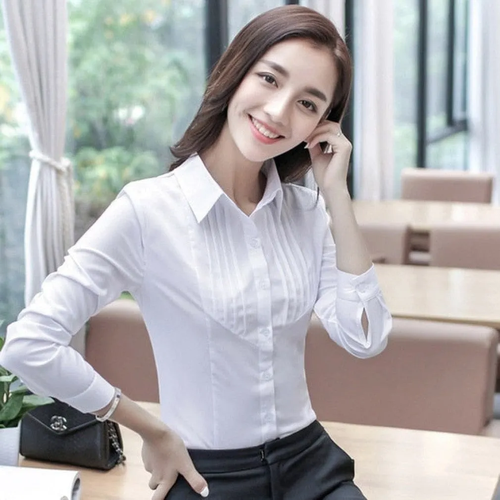 ContiNent 33 Women Tops And Blouses Office Lady Blouse Slim Shirts Women Blouses Plus Size Tops Casual Shirt Female Blusas