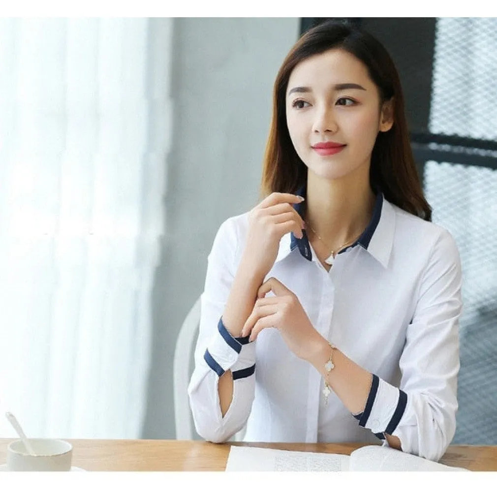 ContiNent 33 Women Tops And Blouses Office Lady Blouse Slim Shirts Women Blouses Plus Size Tops Casual Shirt Female Blusas