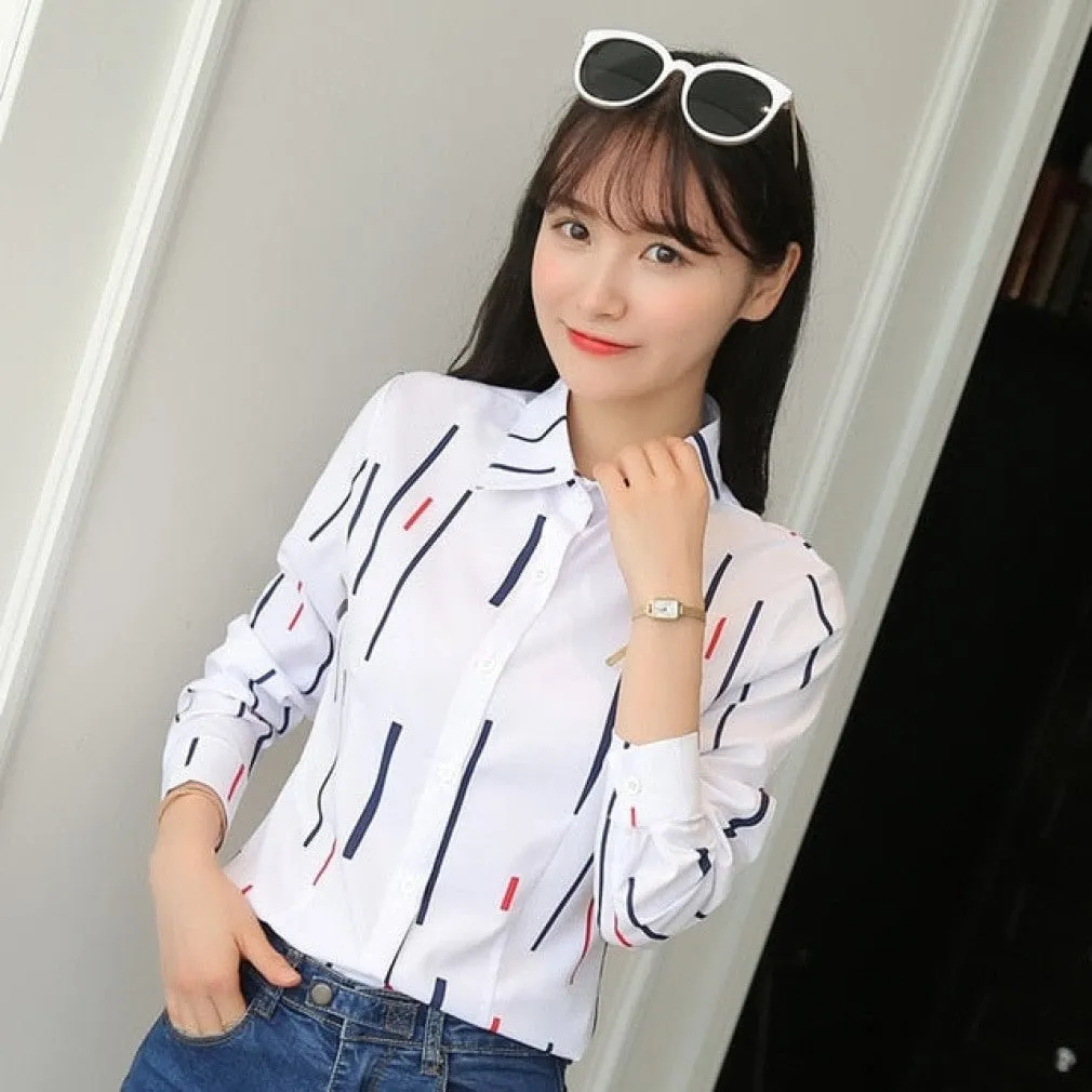 ContiNent 33 Women Tops And Blouses Office Lady Blouse Slim Shirts Women Blouses Plus Size Tops Casual Shirt Female Blusas