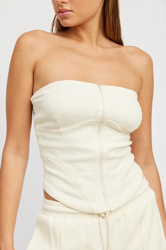 Contour Zip Front Tube Top