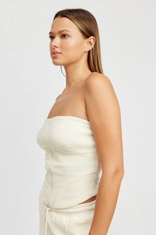 Contour Zip Front Tube Top