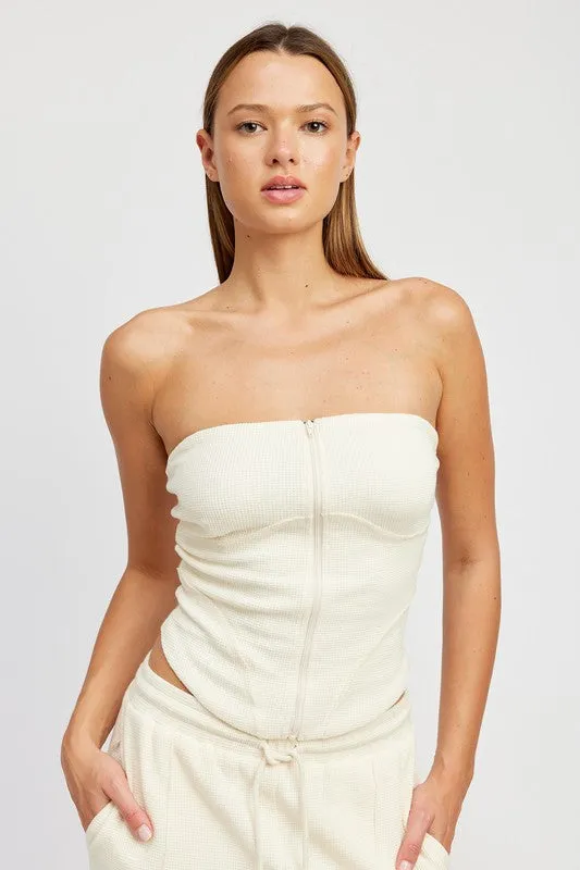 Contour Zip Front Tube Top