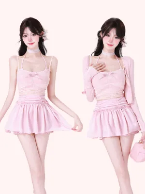 Coquette Lace-Up 3-Piece Set