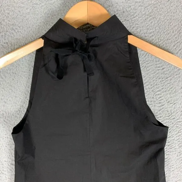 COS Mini Dress Size 6 Black High‎ Halter Neck Sleeveless Stretch Poplin NWT $115