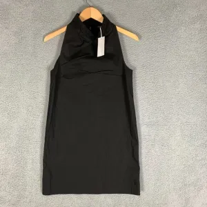 COS Mini Dress Size 6 Black High‎ Halter Neck Sleeveless Stretch Poplin NWT $115