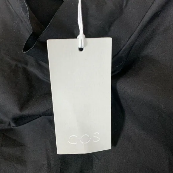 COS Mini Dress Size 6 Black High‎ Halter Neck Sleeveless Stretch Poplin NWT $115
