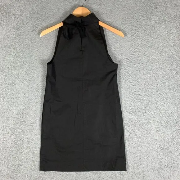 COS Mini Dress Size 6 Black High‎ Halter Neck Sleeveless Stretch Poplin NWT $115