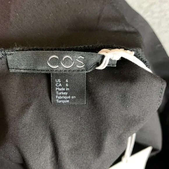 COS Mini Dress Size 6 Black High‎ Halter Neck Sleeveless Stretch Poplin NWT $115