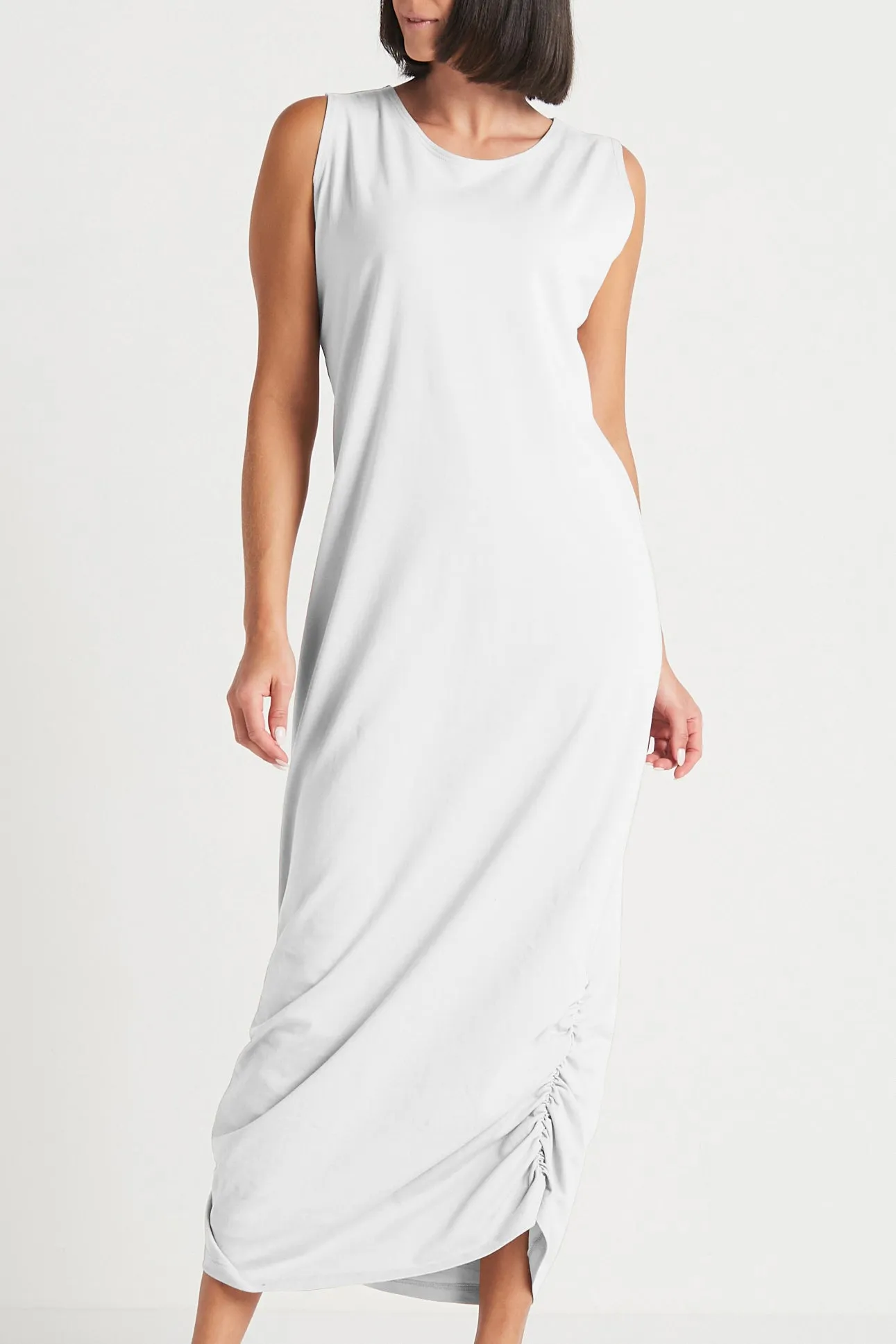 Cotton Lycra Ruched Tank Dress